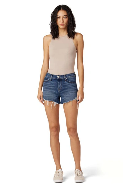 Shop Hudson Jeans Gemma Mid Rise Cutoff Denim Shorts In Peony