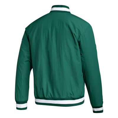 Shop Adidas Originals Adidas Green Miami Hurricanes Baseball Coaches Full-snap Jacket