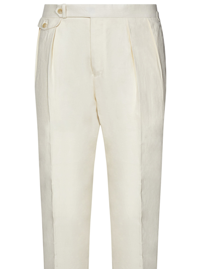 Shop Polo Ralph Lauren Trousers In Cream