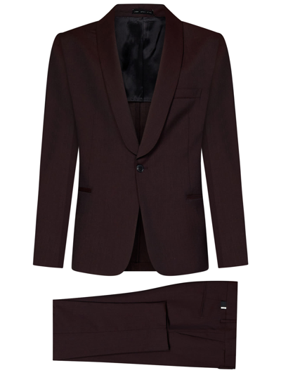 Shop Low Brand 1b Evening Suit In Bordeaux