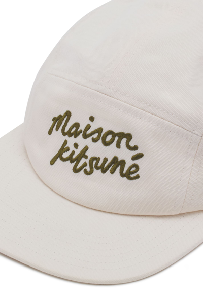 Shop Maison Kitsuné Handwriting 5p Cap In Fresh Cotton