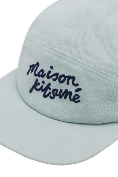 Shop Maison Kitsuné Handwriting 5p Cap In Dawn Blue