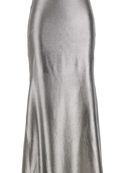Shop Rotate Birger Christensen Metallic Maxi Train Skirt Skirt In Silver