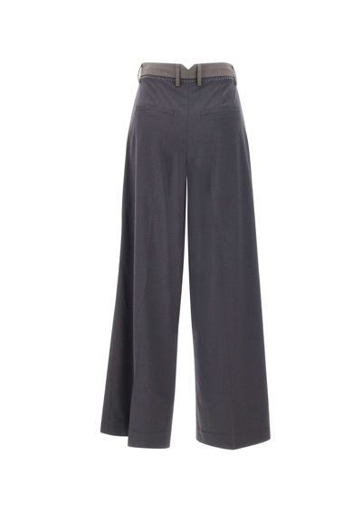 Shop Remain Birger Christensen Viscose And Wool Trousers In Grey
