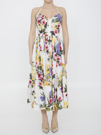 Shop Dolce & Gabbana Garden-print Dress In Multicolor