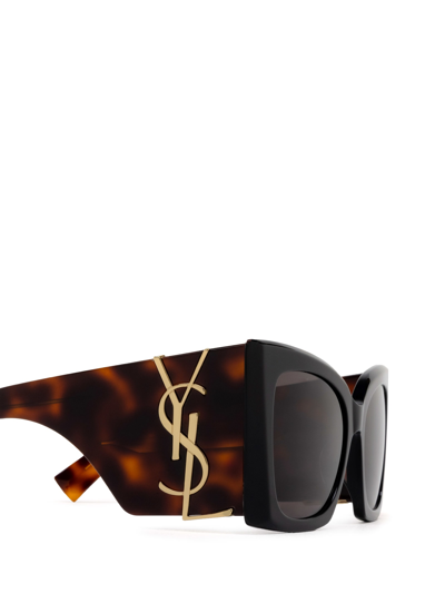Shop Saint Laurent Sl M119 Blaze Black Sunglasses