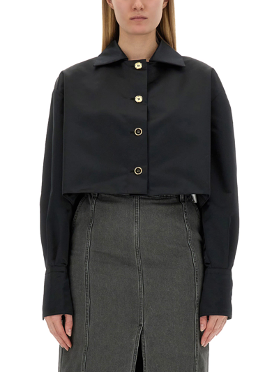 Shop Patou Cropped Fit Jacket In Nero