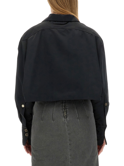 Shop Patou Cropped Fit Jacket In Nero