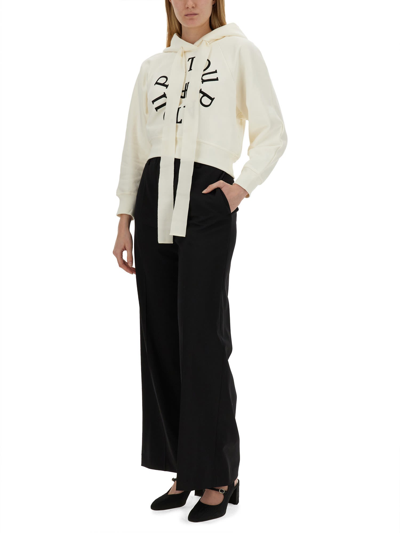 Shop Patou Sweatshirt With Logo Embroidery In Avorio