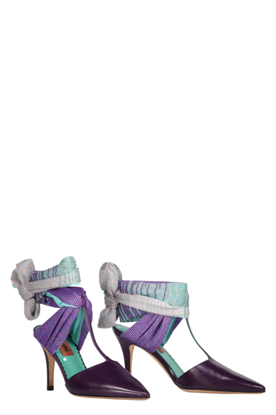 Shop Missoni Heeled Sandals In Purple
