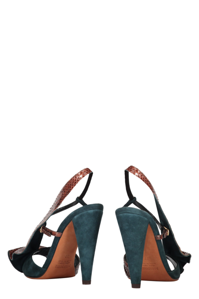 Shop Missoni Heeled Leather Sandals In Brown
