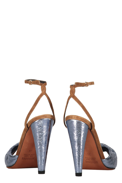 Shop Missoni Heeled Leather Sandals In Brown