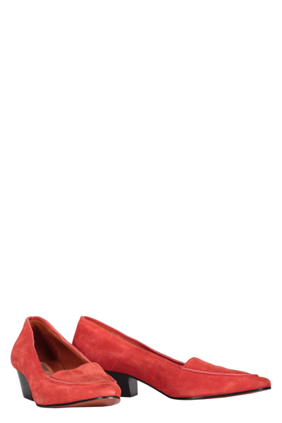 Shop Missoni High Heel Leather Loafers In Coral