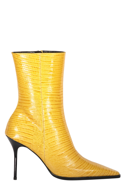 Shop Missoni Leather Boots In Mustard