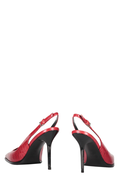 Shop Missoni Leather Slingback Pumps In Red