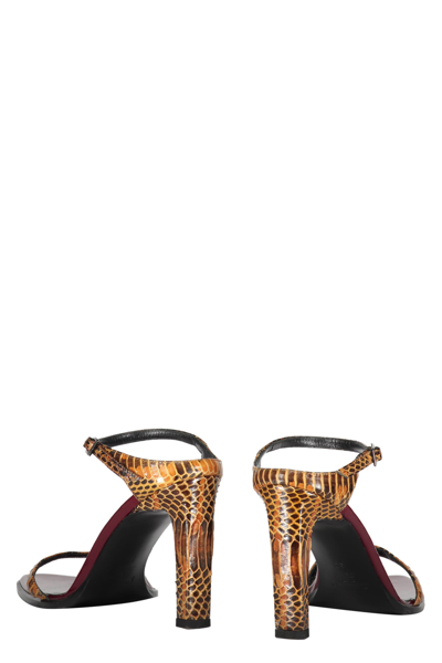 Shop Missoni Leather Mules In Brown