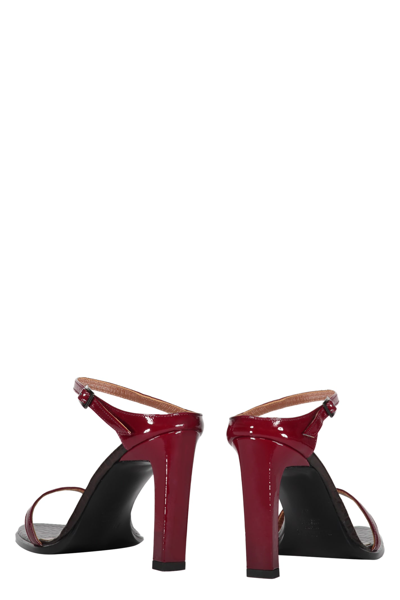 Shop Missoni Leather Mules In Burgundy