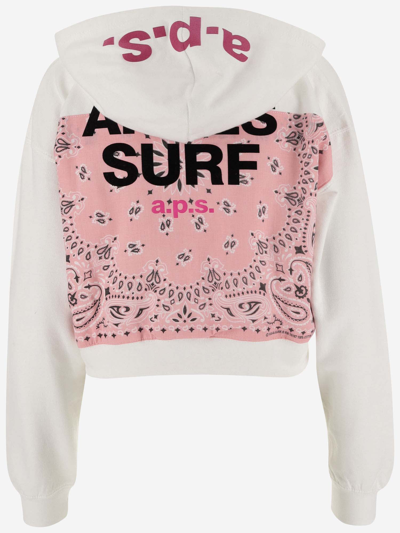 Shop Après Surf Cotton Blend Crop Hoodie With Logo In White