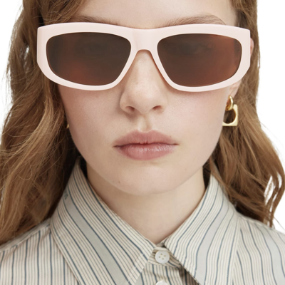 Shop Jacquemus Glasses In Rosa/marrone