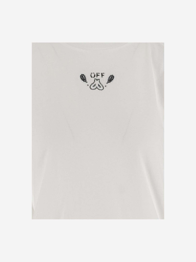 Shop Off-white Arrow Bandana Cotton T-shirt In White