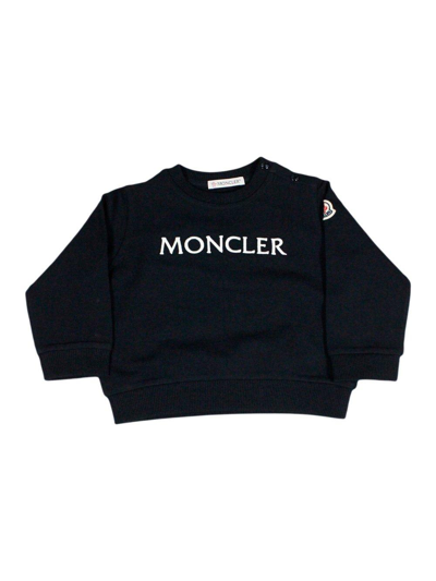 Shop Moncler Embroidered Logo Sweatshirt