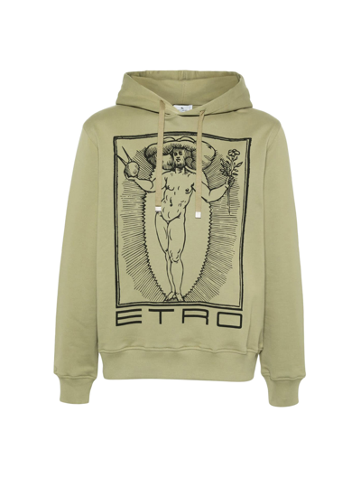 Shop Etro Sweatshirt Hoodie In Beige Multi