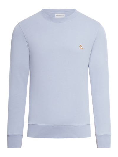 Shop Maison Kitsuné Chillax Patch Regular Sweatshirt In Beat Blue