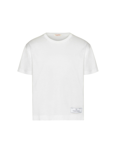 Shop Valentino T-shirt Maison  Label Art. Jersey Cotone In Bo White