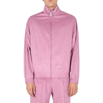 Shop Gcds Alcantara Track Jacket In Pink