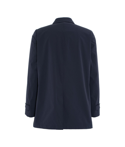 Shop Herno Single-breasted Long-sleeved Trench In Blue