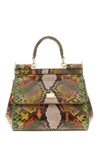 Shop Dolce & Gabbana Medium Sicily Handbag In Multicolor Verde