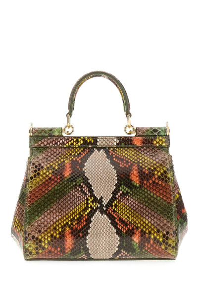 Shop Dolce & Gabbana Medium Sicily Handbag In Multicolor Verde