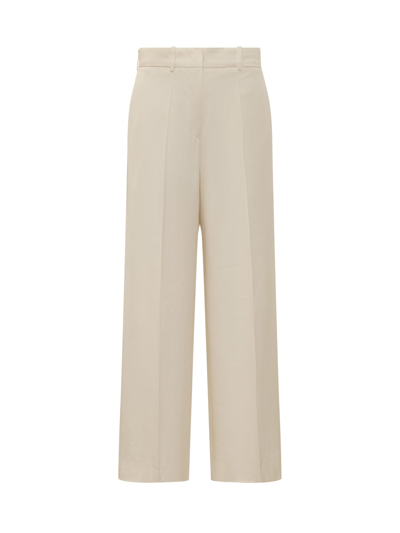 Shop Jil Sander Trousers In Chalk