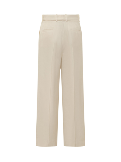 Shop Jil Sander Trousers In Chalk