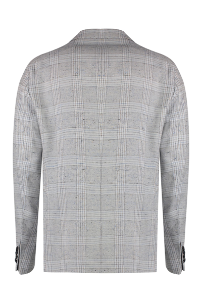 Shop Tagliatore Cotton Blend Single-breast Jacket In Grey