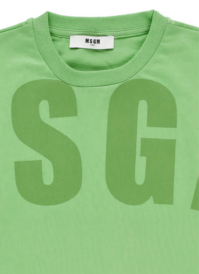 Shop Msgm Cotton T-shirt In Green