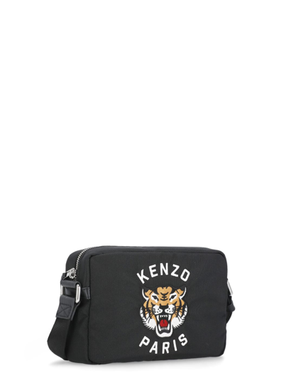 Shop Kenzo Varsity Shoulder Bag In Black