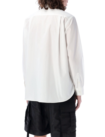 Shop Sacai Popeline Cotton Shirt In Off White