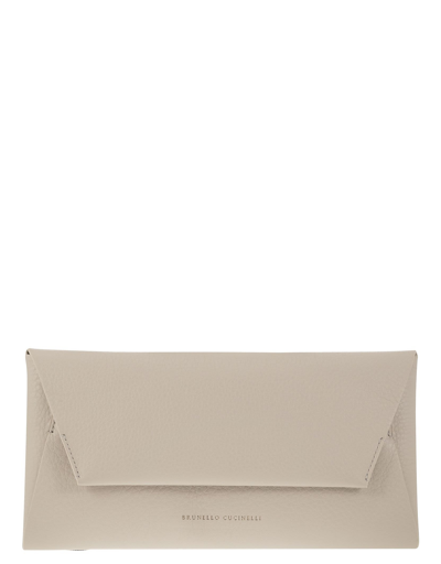 Shop Brunello Cucinelli Designer Handbags Leather Cross-body Bag In Gray