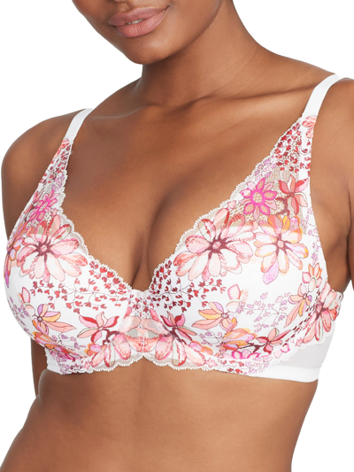 Camio Mio Lightly Lined Lace Plunge Bra In Multi