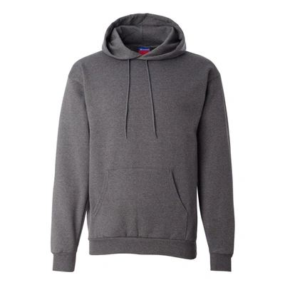 Shop Champion Powerblend Hooded Sweatshirt In Grey
