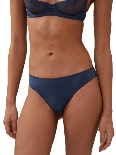 Timpa Lingerie Alice Brazilian Panty In Dark Denim In Blue
