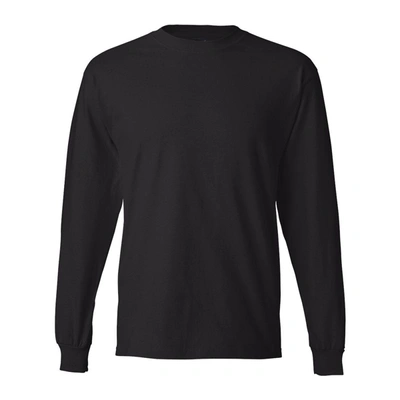 Shop Hanes Beefy-t Long Sleeve T-shirt In Black