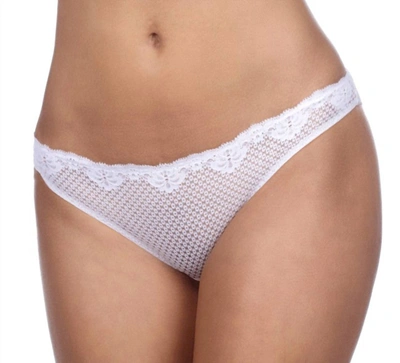 Timpa Lingerie Duet Lace Low Rise Thong In White In White