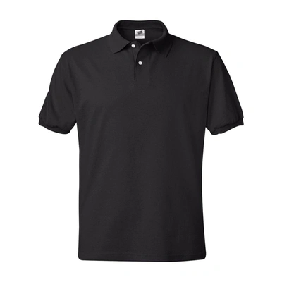 Shop Hanes Ecosmart Jersey Polo In Black