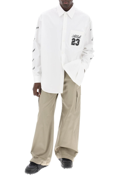 Shop Off-white Wide-legged Cargo Pants With Ample Leg In Beige