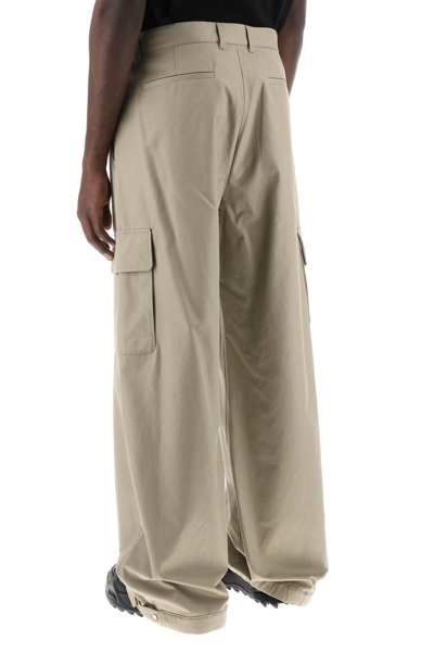 Shop Off-white Wide-legged Cargo Pants With Ample Leg In Beige