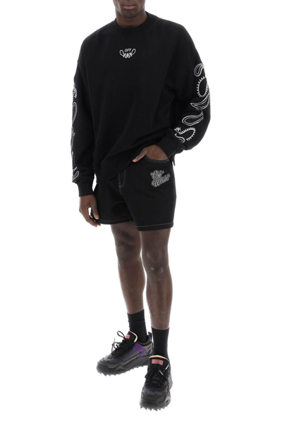 Shop Off-white "denim Bermuda Shorts With 90 In Black