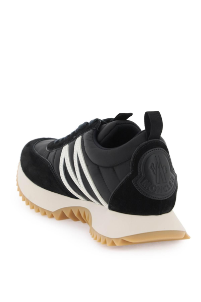 Shop Moncler Pacey Sneakers In Nylon And Suede Leather. In Black