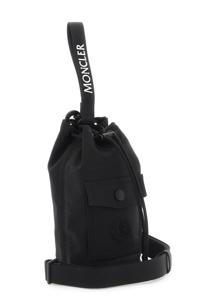 Shop Moncler Mini Bucket Bag In Black